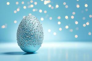 ai genererad glamorös skinande påsk ägg i strass och glitter. foto