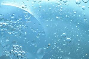 vatten bubbla textur på blå bakgrund foto