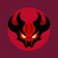 ai genererad demon ikon avatar gamer klämma konst klistermärke dekoration enkel bakgrund foto