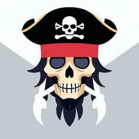 ai genererad pirat ikon avatar gamer klämma konst klistermärke dekoration enkel bakgrund foto