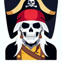 ai genererad pirat ikon avatar gamer klämma konst klistermärke dekoration enkel bakgrund foto