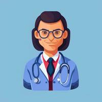 ai genererad läkare läkare avatar ikon klämma konst klistermärke dekoration enkel bakgrund foto