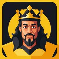 ai genererad kung avatar gamer ikon klämma konst klistermärke dekoration enkel bakgrund foto