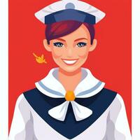ai genererad sjöman avatar ikon klämma konst klistermärke dekoration enkel bakgrund foto