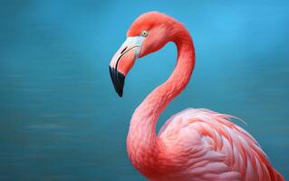 ai generativ amerikan flamingo fågel fotografi foto