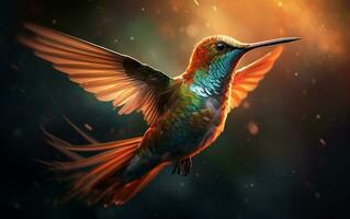 ai generativ kolibri naturlig djur- illustration fotografi foto