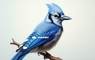 ai generativ blå jay naturlig fågel fotografi foto