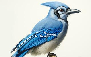 ai generativ blå jay naturlig fågel fotografi foto