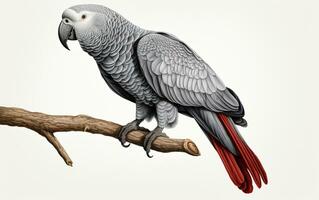 ai genererad afrikansk grå papegoja foto