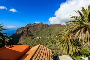 Spanien tenerife by i de klyfta mask foto