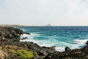 atlanten hav vild kust, teneriffa, kanariefågel öar, Spanien foto