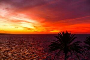 solnedgång på Atlanten i Tenerife Kanarieö Spanien foto