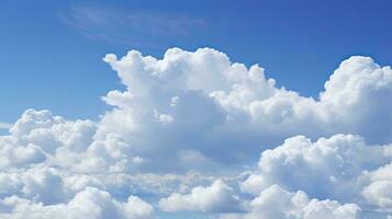 närbild se av moln mot en blå himmel. ai genererad foto