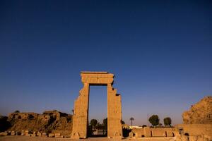 dendera tempel komplex i egypten. hieroglytisk sniderier på vägg på de gammal egyptisk tempel. foto