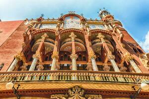 exteriör av palau de la musica catalana, barcelona, Katalonien, Spanien foto