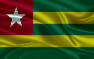 3d vinka realistisk silke nationell flagga av togo. Lycklig nationell dag Togo flagga bakgrund. stänga upp foto