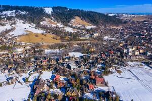 de Centrum av zakopane sett från ovan.polen foto