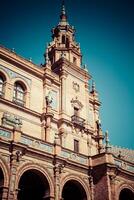 skön torg de espana, Sevilla, Spanien foto