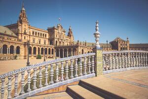 skön torg de espana, Sevilla, Spanien foto