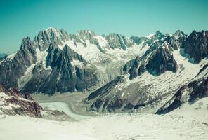 meren de glace hav av is är en glaciär belägen på de mont blanc massiv, i de alps Frankrike. foto