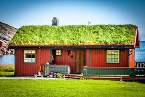 gammal traditionell hus i Norge foto