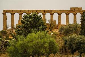 de ruiner av tempel av concordia, dalen av tempel, agrigento, Sicilien, Italien foto