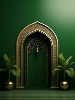 ai genererad ramadan mubarak traditionell islamic festival religiös social media baner foto