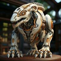 ai genererad robot parasaurolophus kartun 3d foto