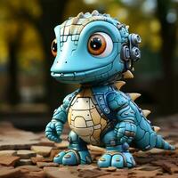 ai genererad 3d tecknad serie ankylosaurus robot foto