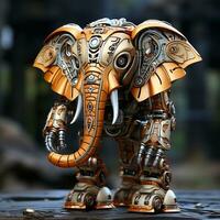 ai genererad 3d tecknad serie elefant robot foto