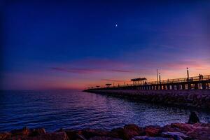 solnedgång på de havet i alicante foto