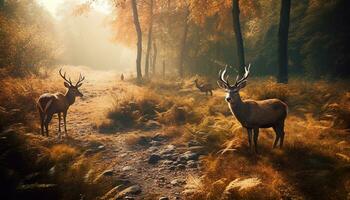 ai genererad solnedgång över vatten, natur lugn scen speglar skönhet genererad förbi ai foto