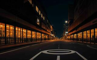 ai genererad urban lugn natt lampor och arkitektonisk skönhet ai genererad foto