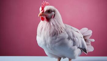 ai genererad söt lamm betning i grön äng på en bruka genererad förbi ai foto