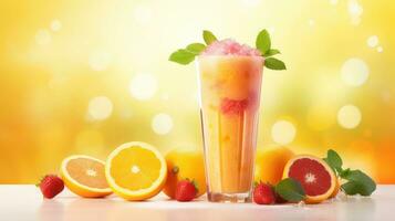 ai genererad juice frukt cocktail dryck citrus- ai genererad foto