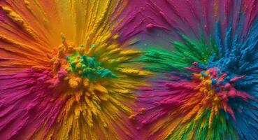 ai genererad konstnärlig färgrik tät pulver explosion abstrakt tapet foto