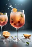 stänk frukt cocktail konstnärlig PR video ai generativ foto