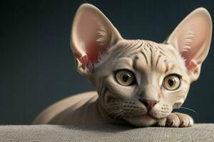 ai genererad porträtt av en sphynx kattunge. proffs Foto