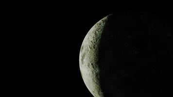 solbelyst del av de lunar landskap synlig från en distans foto