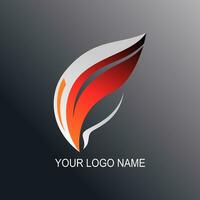 enkel och lätt till kom ihåg logotyp med röd och grå Färg sammansättning. foto