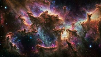 ai genererad majestätisk färgrik starry Plats galax moln nebulosa foto