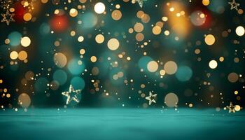 ai genererad vinter- firande skinande jul prydnad dekorerar snöig gran träd genererad förbi ai foto