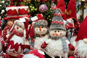 närbild se av de jul snögubbe dekoration. foto