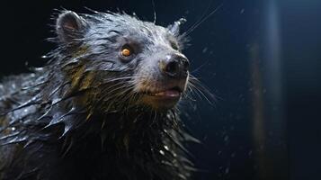 ai genererad binturong fullr natura djur- tapet bakgrund foto