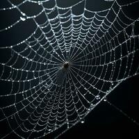 ai genererad Spindel webb isolerat i svart bakgrund ai generativ foto