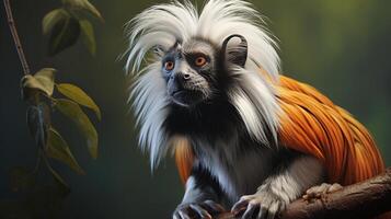 ai genererad tamarin natura djur- tapet bakgrund foto