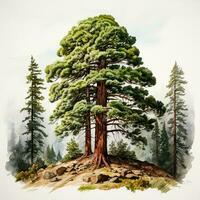 ai genererad jätte sequoia, stor mahogny, symbol av USA - ai genererad bild foto