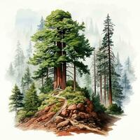 ai genererad jätte sequoia, stor mahogny, symbol av USA - ai genererad bild foto