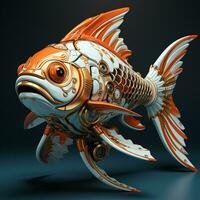 ai genererad 3d koi fisk robot foto