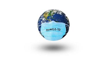 världen corona virus eller covid-19 attack och jordens dag koncept. foto